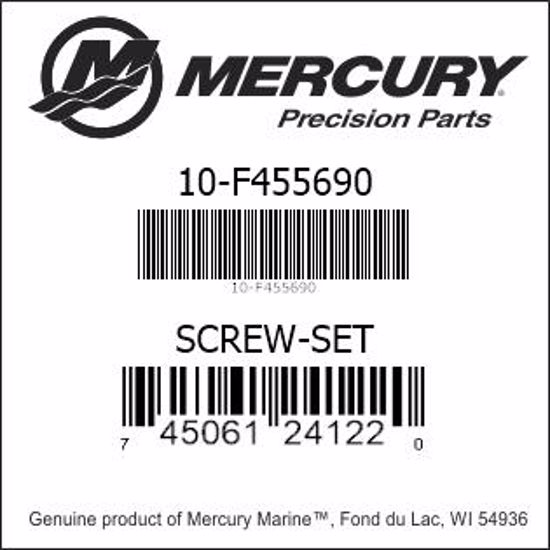 Bar codes for Mercury Marine part number 10-F455690