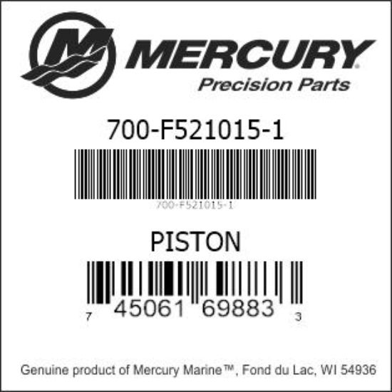 Bar codes for Mercury Marine part number 700-F521015-1