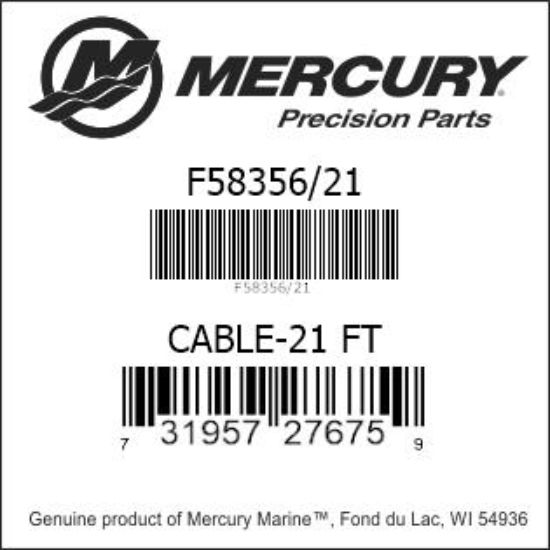 Bar codes for Mercury Marine part number F58356/21