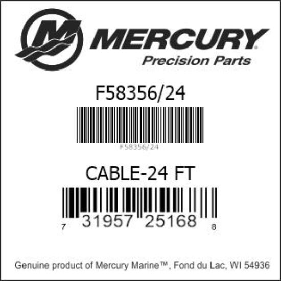 Bar codes for Mercury Marine part number F58356/24
