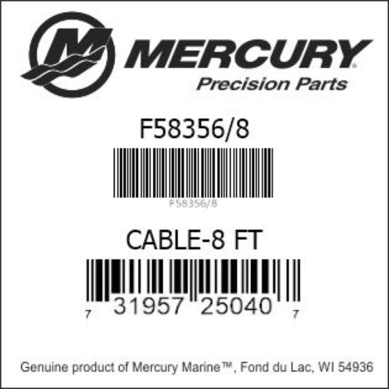 Bar codes for Mercury Marine part number F58356/8