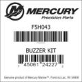 Bar codes for Mercury Marine part number F5H043