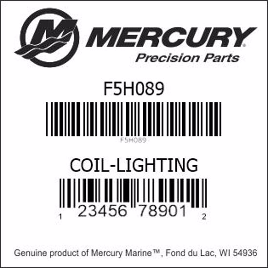 Bar codes for Mercury Marine part number F5H089