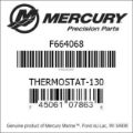 Bar codes for Mercury Marine part number F664068