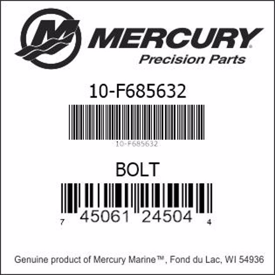 Bar codes for Mercury Marine part number 10-F685632