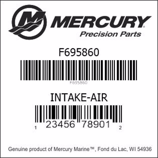 Bar codes for Mercury Marine part number F695860