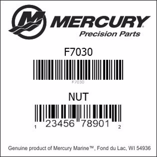 Bar codes for Mercury Marine part number F7030