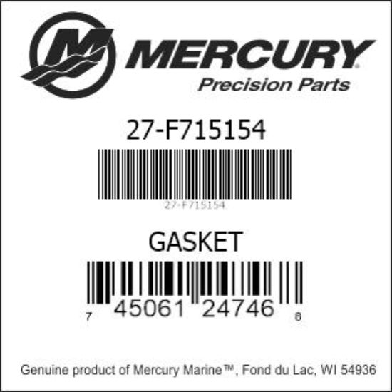 Bar codes for Mercury Marine part number 27-F715154
