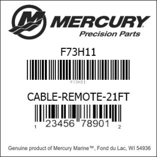Bar codes for Mercury Marine part number F73H11