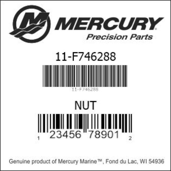 Bar codes for Mercury Marine part number 11-F746288
