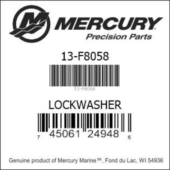 Bar codes for Mercury Marine part number 13-F8058