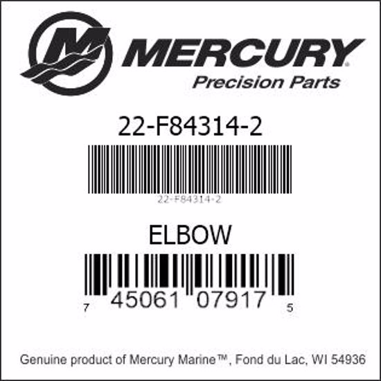 Bar codes for Mercury Marine part number 22-F84314-2