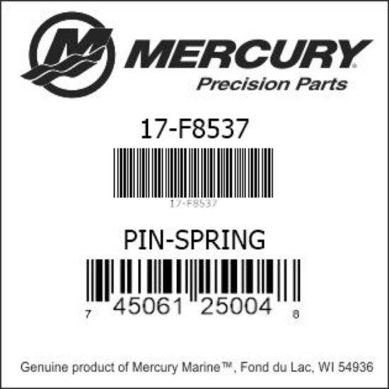 Bar codes for Mercury Marine part number 17-F8537
