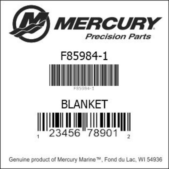 Bar codes for Mercury Marine part number F85984-1