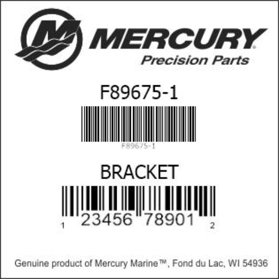 Bar codes for Mercury Marine part number F89675-1