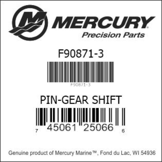 Bar codes for Mercury Marine part number F90871-3