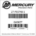 Bar codes for Mercury Marine part number 27-F93748-1