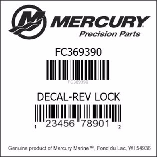 Bar codes for Mercury Marine part number FC369390