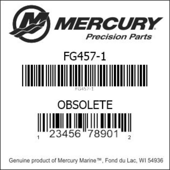 Bar codes for Mercury Marine part number FG457-1