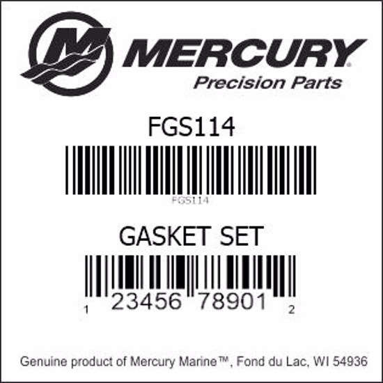 Bar codes for Mercury Marine part number FGS114