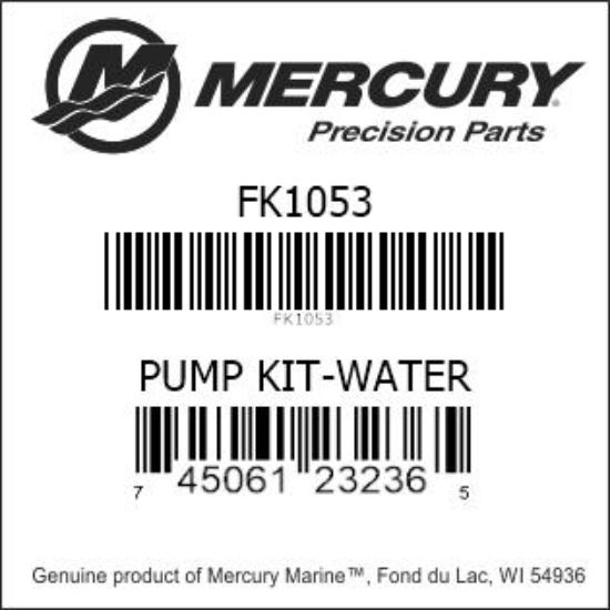 Bar codes for Mercury Marine part number FK1053