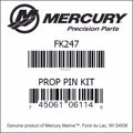 Bar codes for Mercury Marine part number FK247
