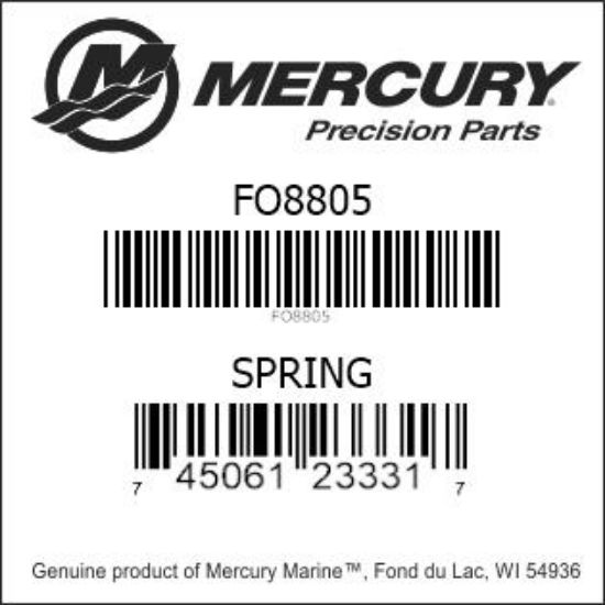 Bar codes for Mercury Marine part number FO8805