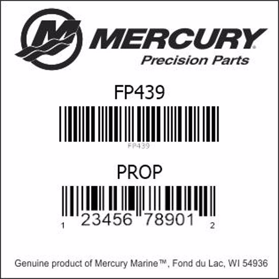 Bar codes for Mercury Marine part number FP439