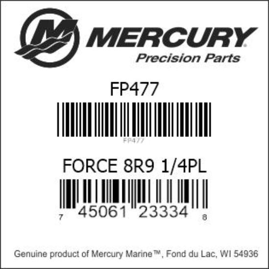 Bar codes for Mercury Marine part number FP477