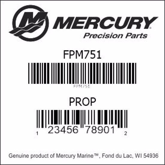 Bar codes for Mercury Marine part number FPM751