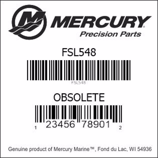 Bar codes for Mercury Marine part number FSL548