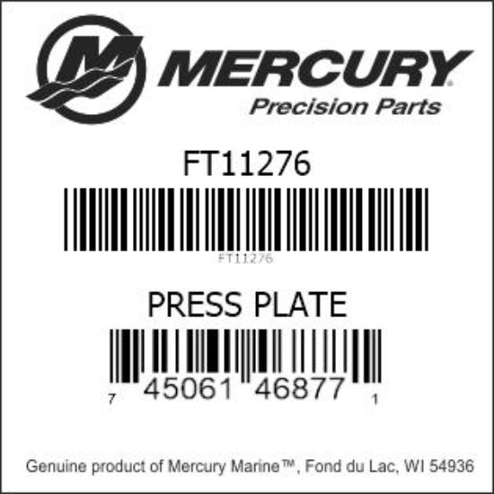 Bar codes for Mercury Marine part number FT11276