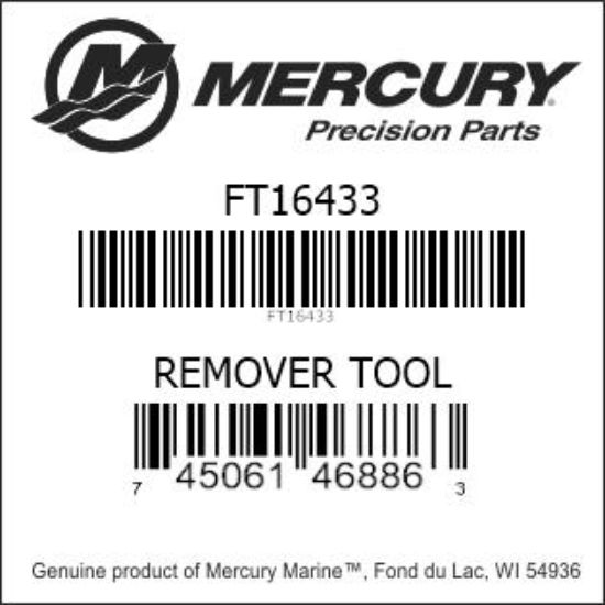 Bar codes for Mercury Marine part number FT16433