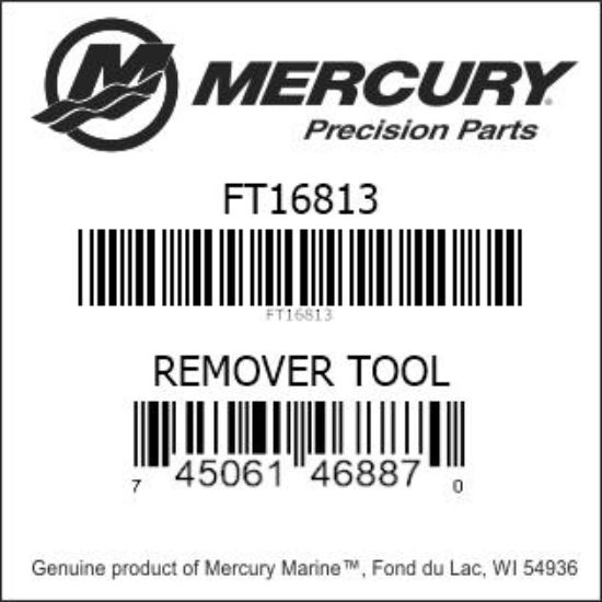 Bar codes for Mercury Marine part number FT16813