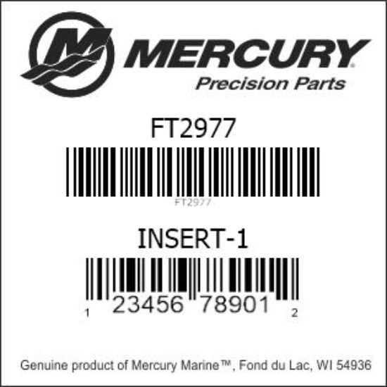 Bar codes for Mercury Marine part number FT2977