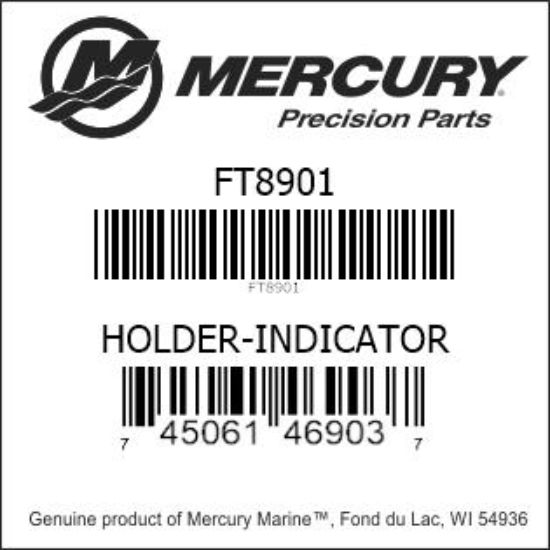 Bar codes for Mercury Marine part number FT8901