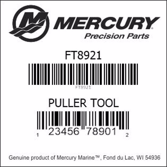 Bar codes for Mercury Marine part number FT8921