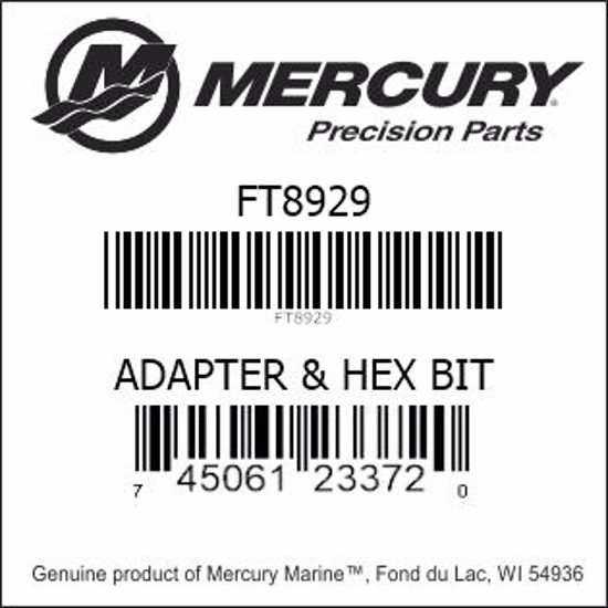 Bar codes for Mercury Marine part number FT8929