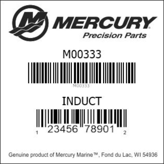Bar codes for Mercury Marine part number M00333