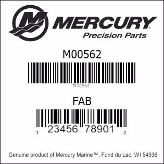 Bar codes for Mercury Marine part number M00562