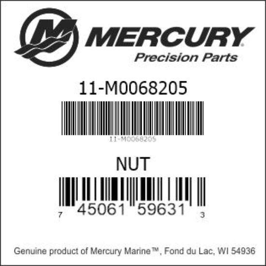 Bar codes for Mercury Marine part number 11-M0068205