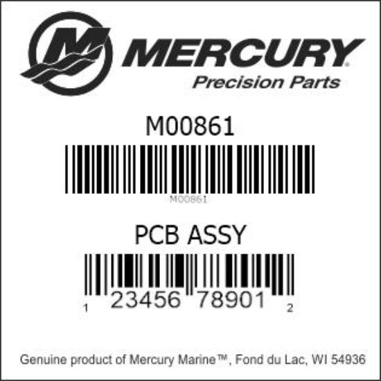 Bar codes for Mercury Marine part number M00861