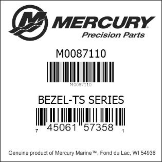 Bar codes for Mercury Marine part number M0087110