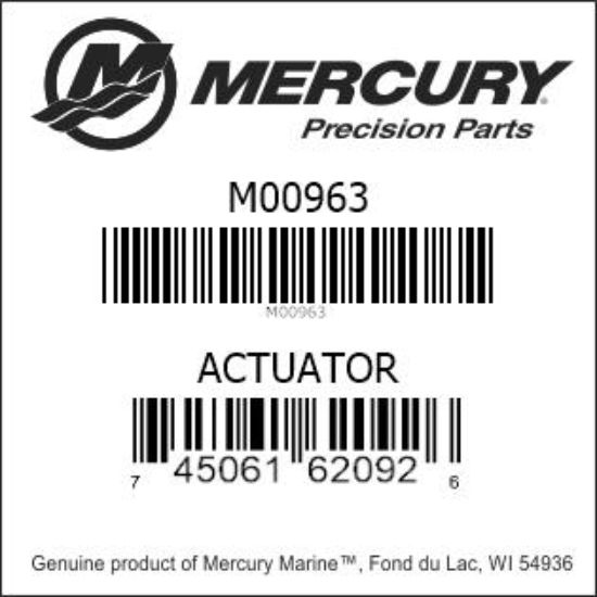 Bar codes for Mercury Marine part number M00963
