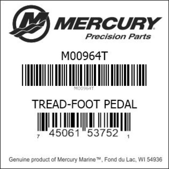Bar codes for Mercury Marine part number M00964T