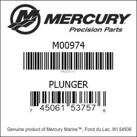 Bar codes for Mercury Marine part number M00974