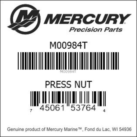 Bar codes for Mercury Marine part number M00984T