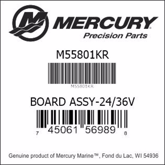 Bar codes for Mercury Marine part number M55801KR