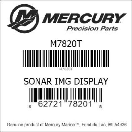 Bar codes for Mercury Marine part number M7820T
