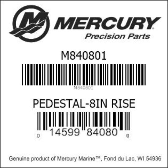 Bar codes for Mercury Marine part number M840801